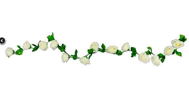 Guirlande roses blanc 220 cm 