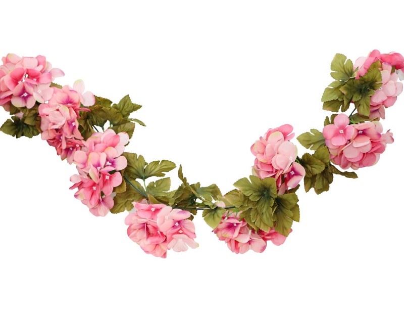 Guirlande Hortensia rosa clair rose 220 cm
