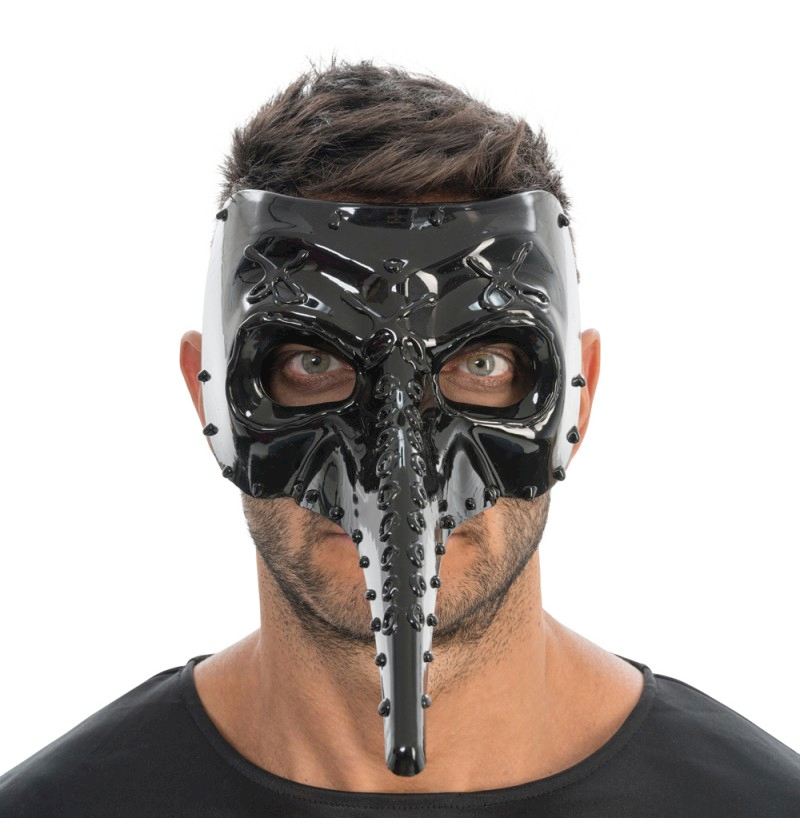 Maske Pestarzt, schwarz 16.5x29x13 cm