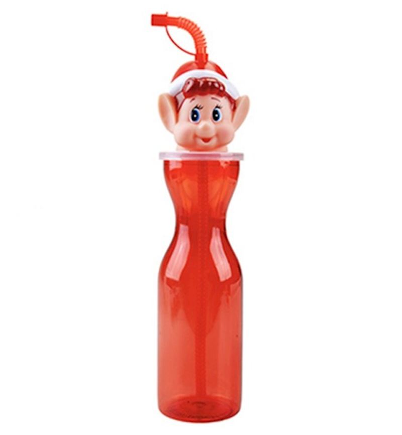 Elf Trinkflasche mit Trinkhalm 450ml