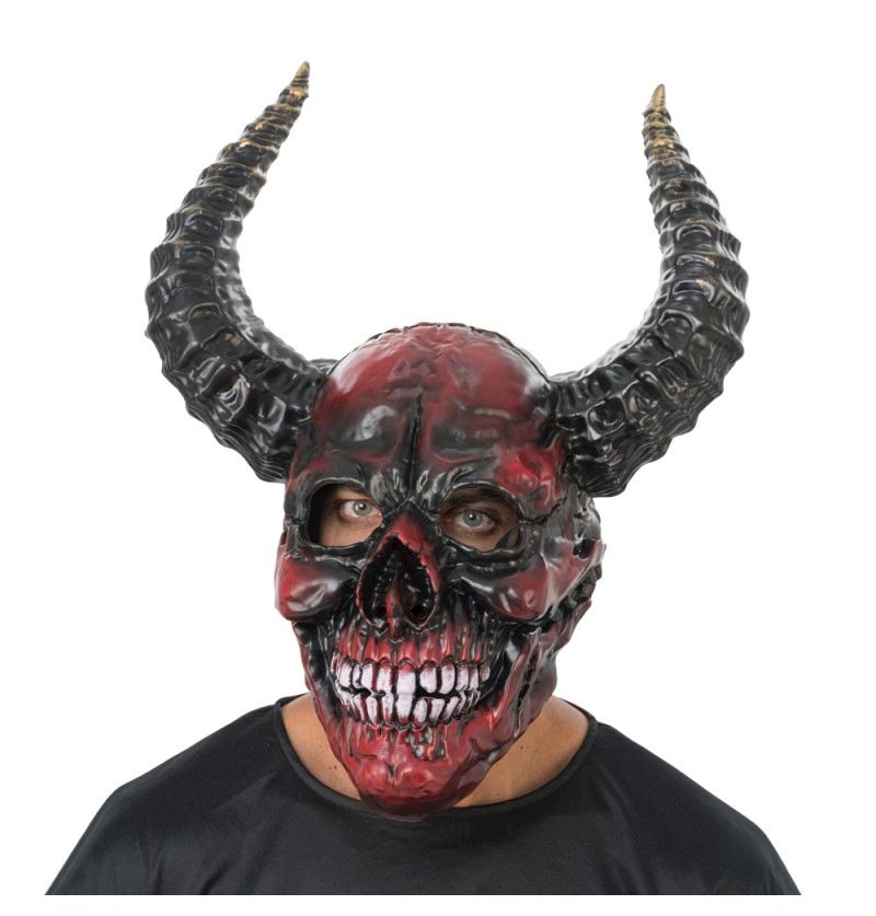 Schaumstoff Maske Skelett Demon rot