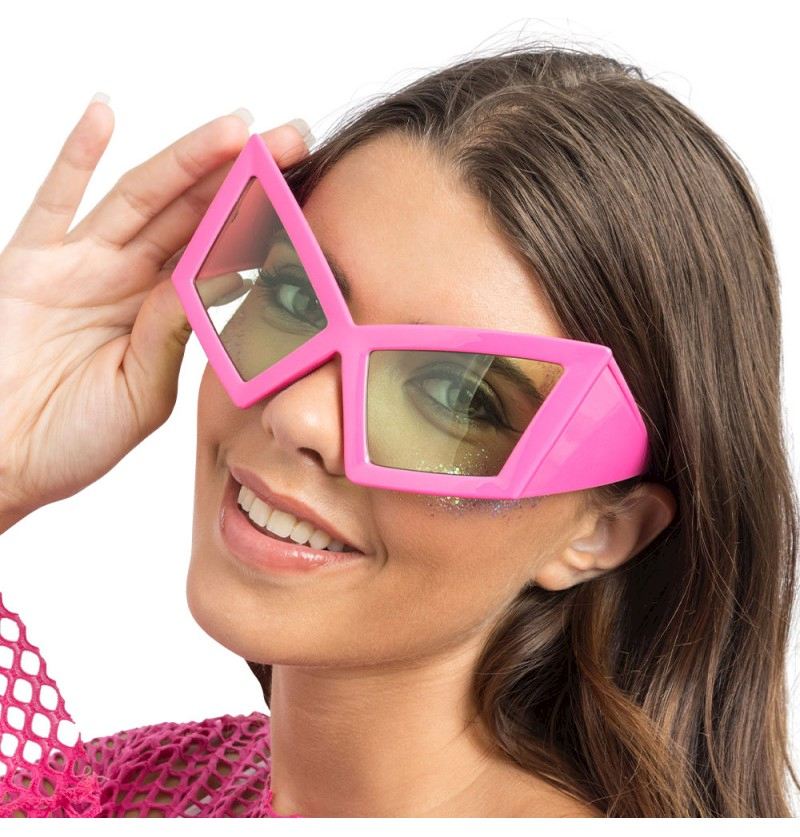 Lunettes grandes roses géométriques