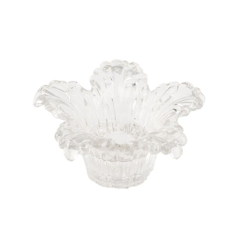 Bougeoir verre, transparent 12.5x6 cm