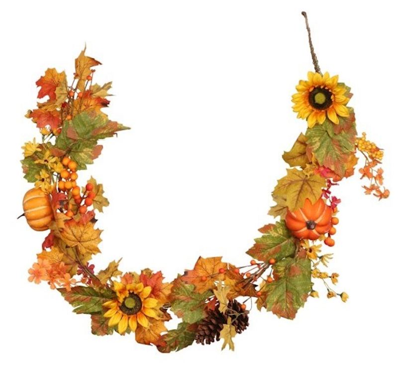 Girlande Herbst Sonnenblume & Kürbisse, 150x20x12 cm