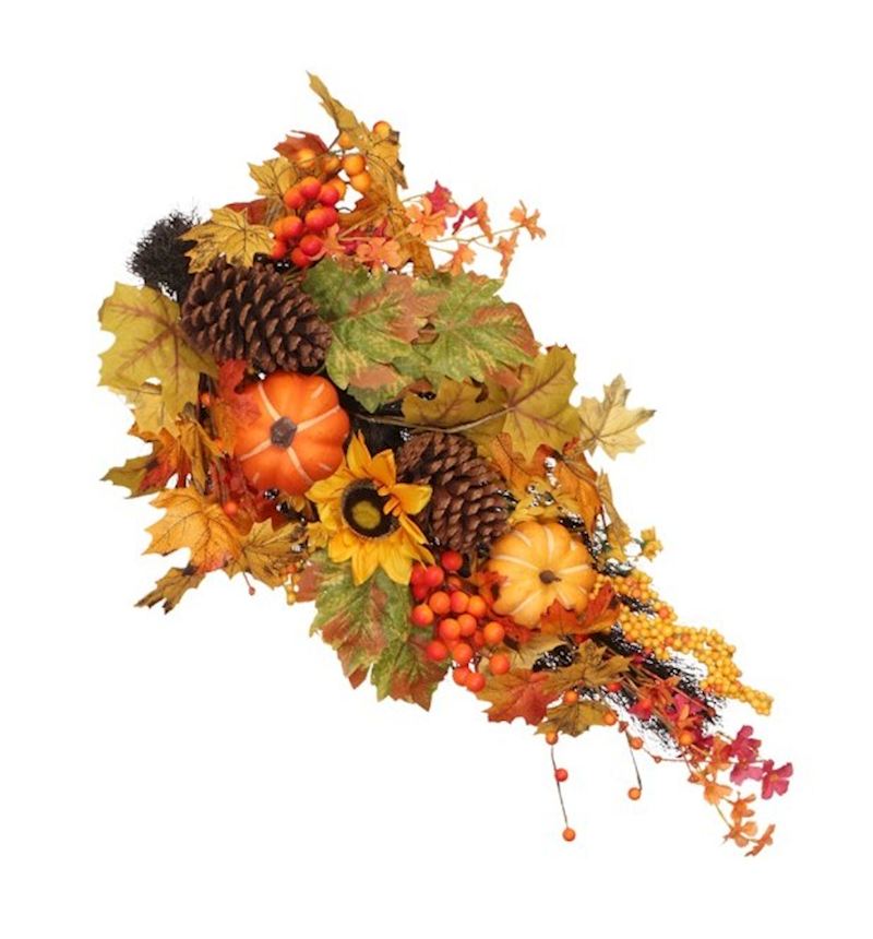 Herbstblumen Hängedeko oder Tischdeko, 70x40x13 cm