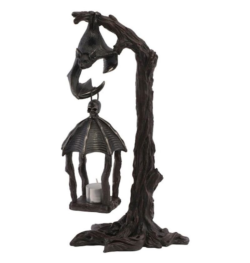 Kerzenhalter Latern Fledermaus auf Ast 19.2x15x37 cm