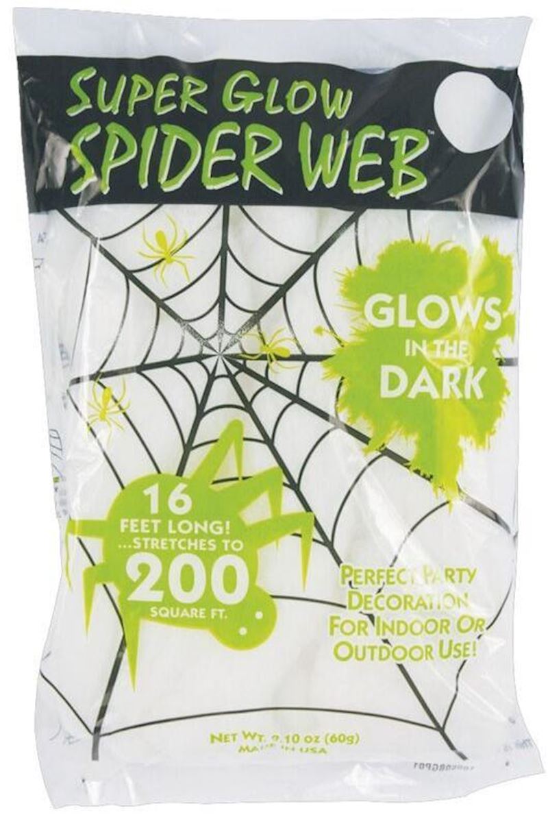 Weisses Spinnennetz 60 g 18 m2 superstretch, nachtleuchtend