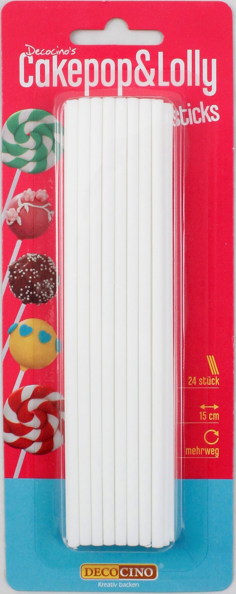 Cake Pop und Lolly Sticks 15cm 24 Stück, wiederverwendbar