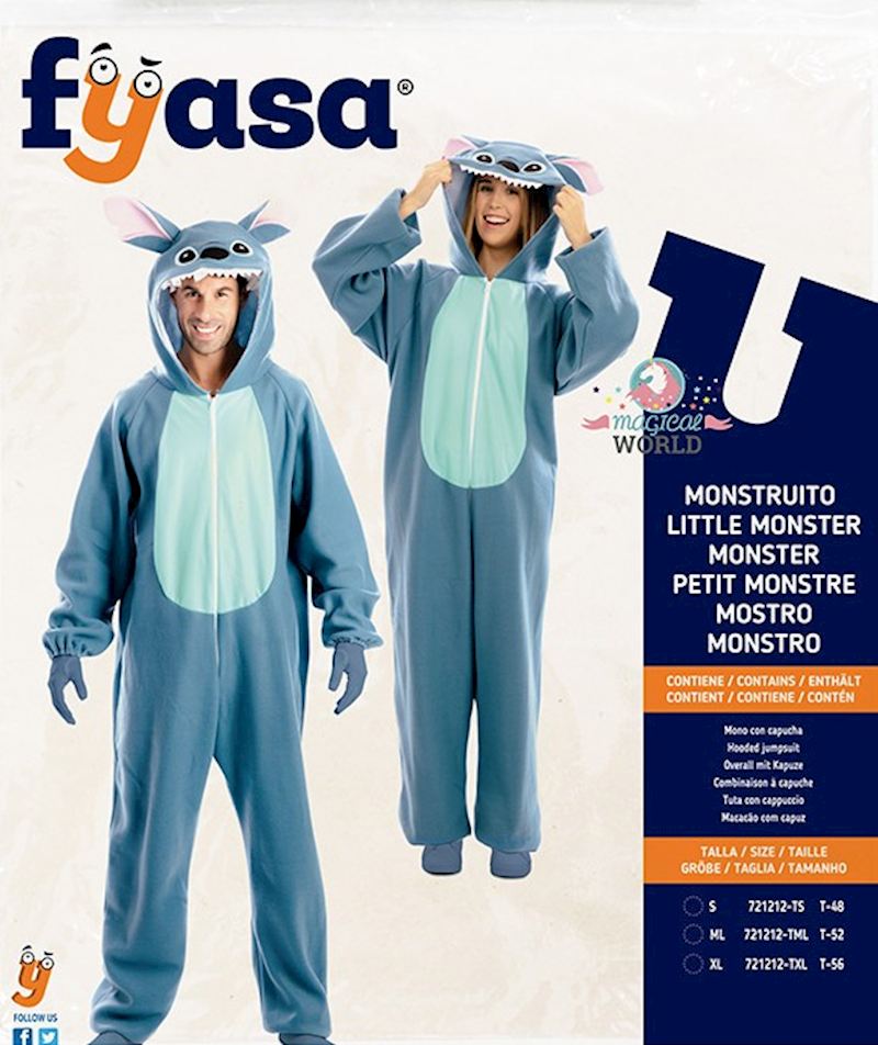 Kostüm kleines Monster M/L Overall mit Kapuze