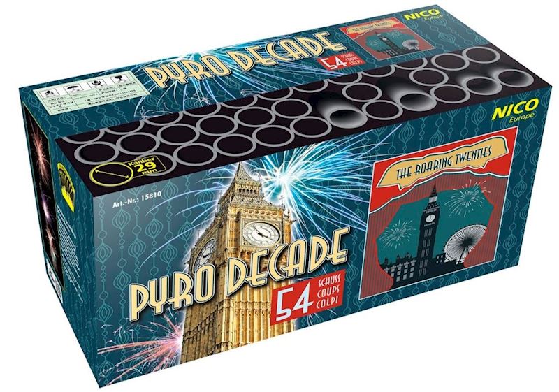 Batterie Pyro Decade, Kat. F3 Höhe ca. 50 m / ca. 120 s.