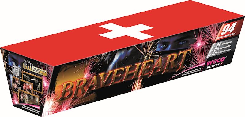 Braveheart 94 Schuss Kat3 Fächerbatterie ca. 60 s