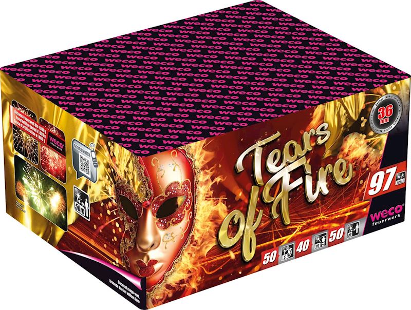 Batt.-Feuerwerk Tears of Fire 49-Schuss-Batterie 50s Kat.3