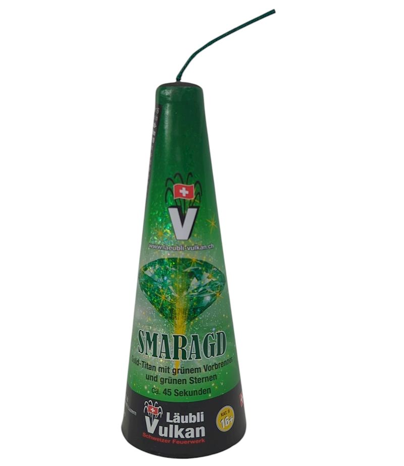 Vulkan Smaragd, Kat. F2 Effekthöhe vs. 5 m, ca. 45 s.