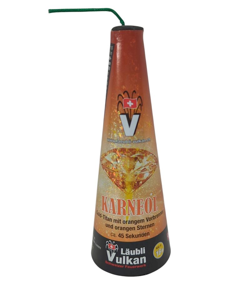 Vulkan Karneol, Kat F2 Effekthöhe ca. 5 m, ca. 45 s.