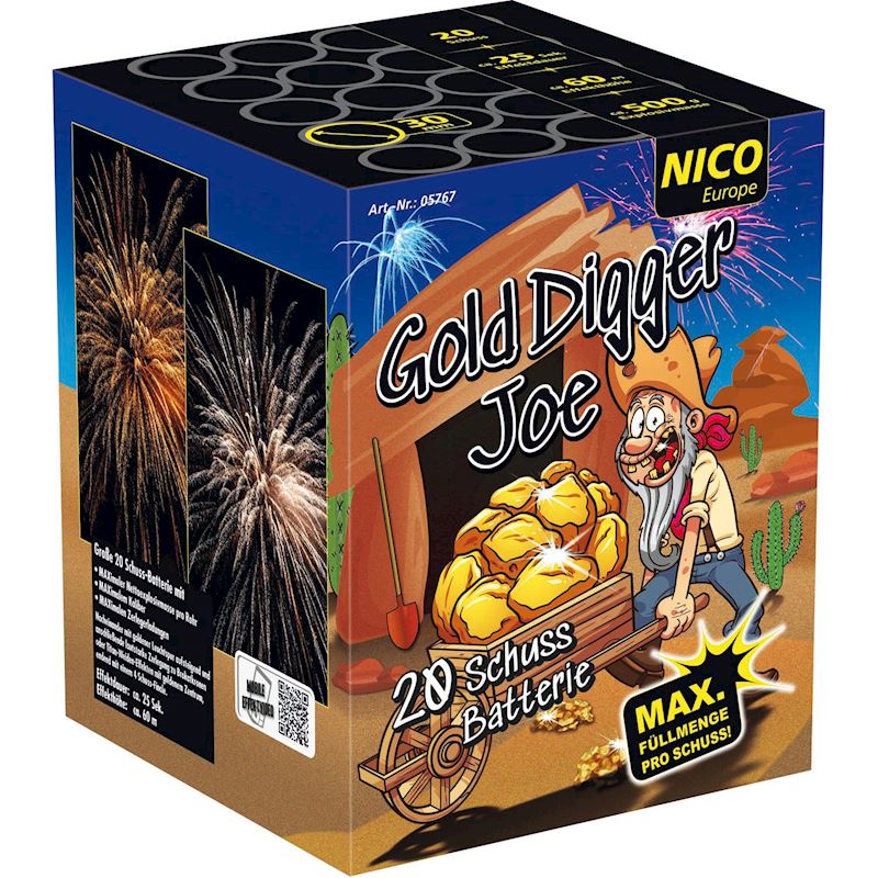 Batterie Gold Digger Joe, F2 hauteur env. 60 m / env. 25 s.