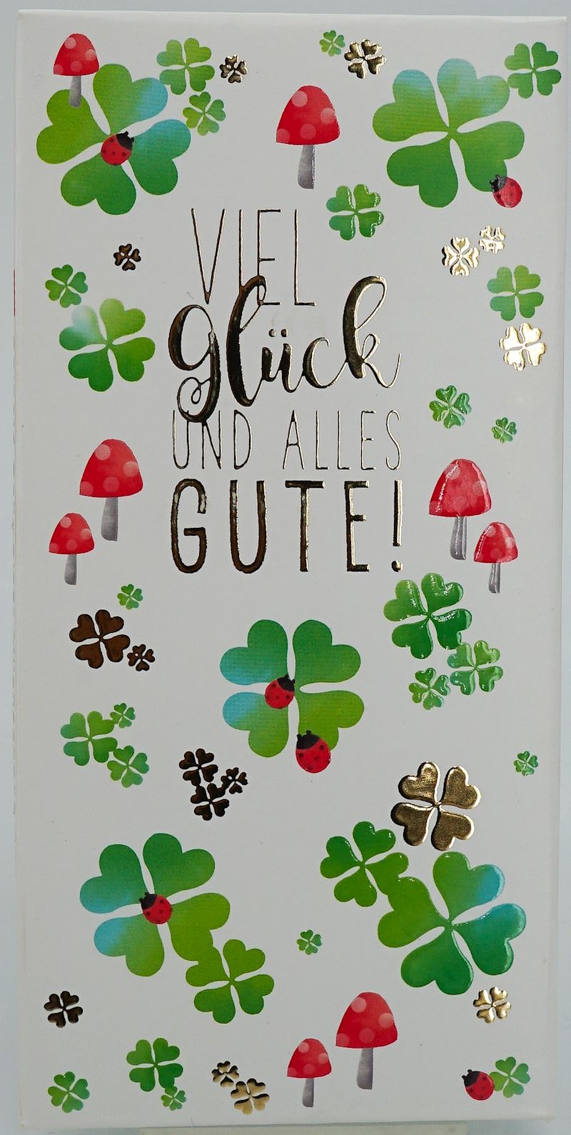 Schokolade Tafel 100 g 4D Viel Glück und Alles Gute