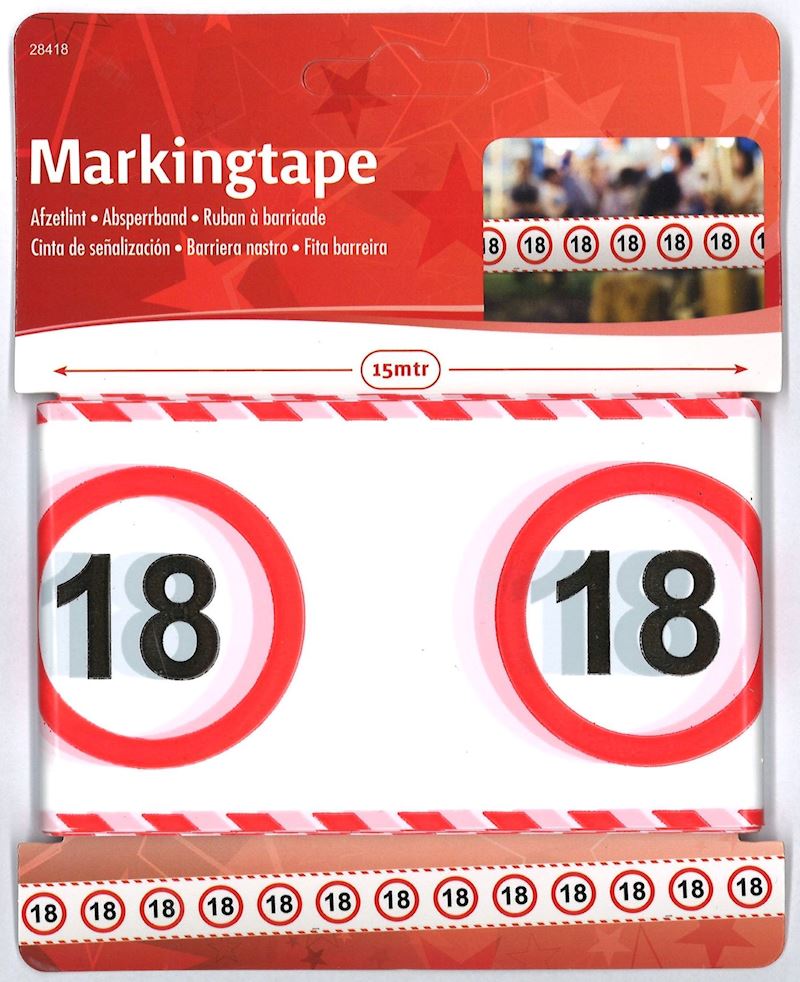 Absperrband Geburtstag 18 Jahre, 7.5cmx15m,
