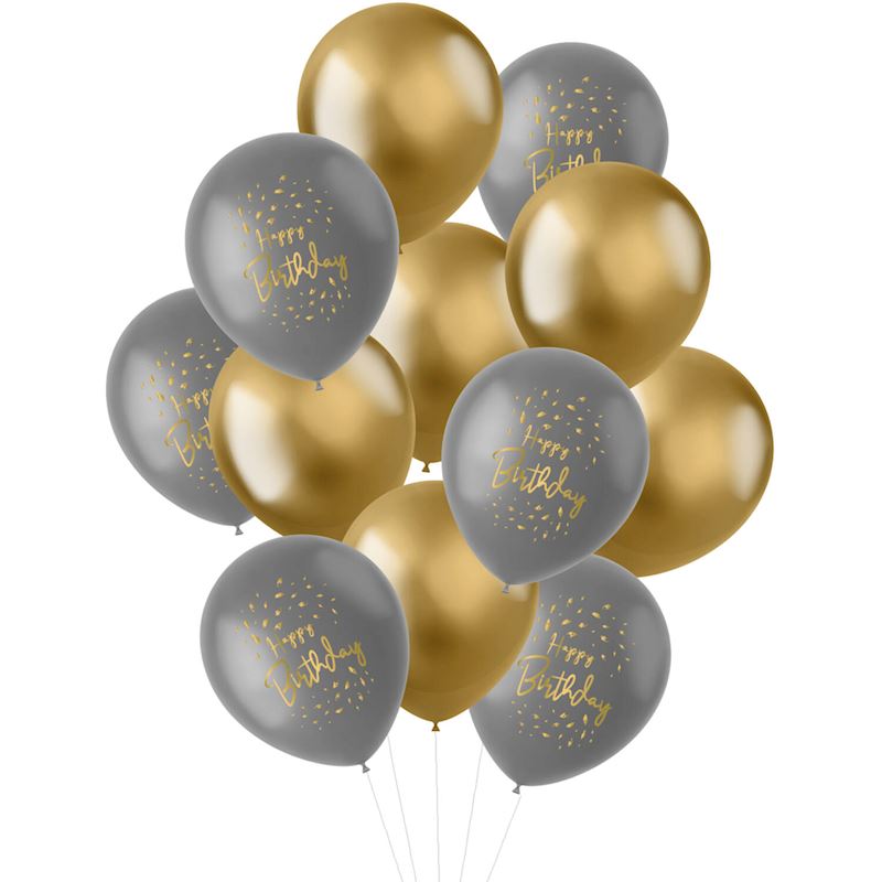 Ballons Happy Birthday 33cm 12 pcs
