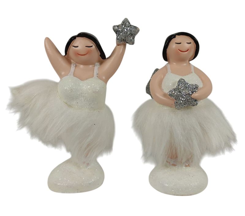 Figur Engel Betty, weiss 2 sort. 10 cm