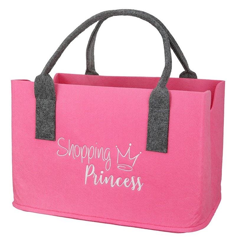 Tasche Shopping Princess pink 26x40x25 cm aus Filz