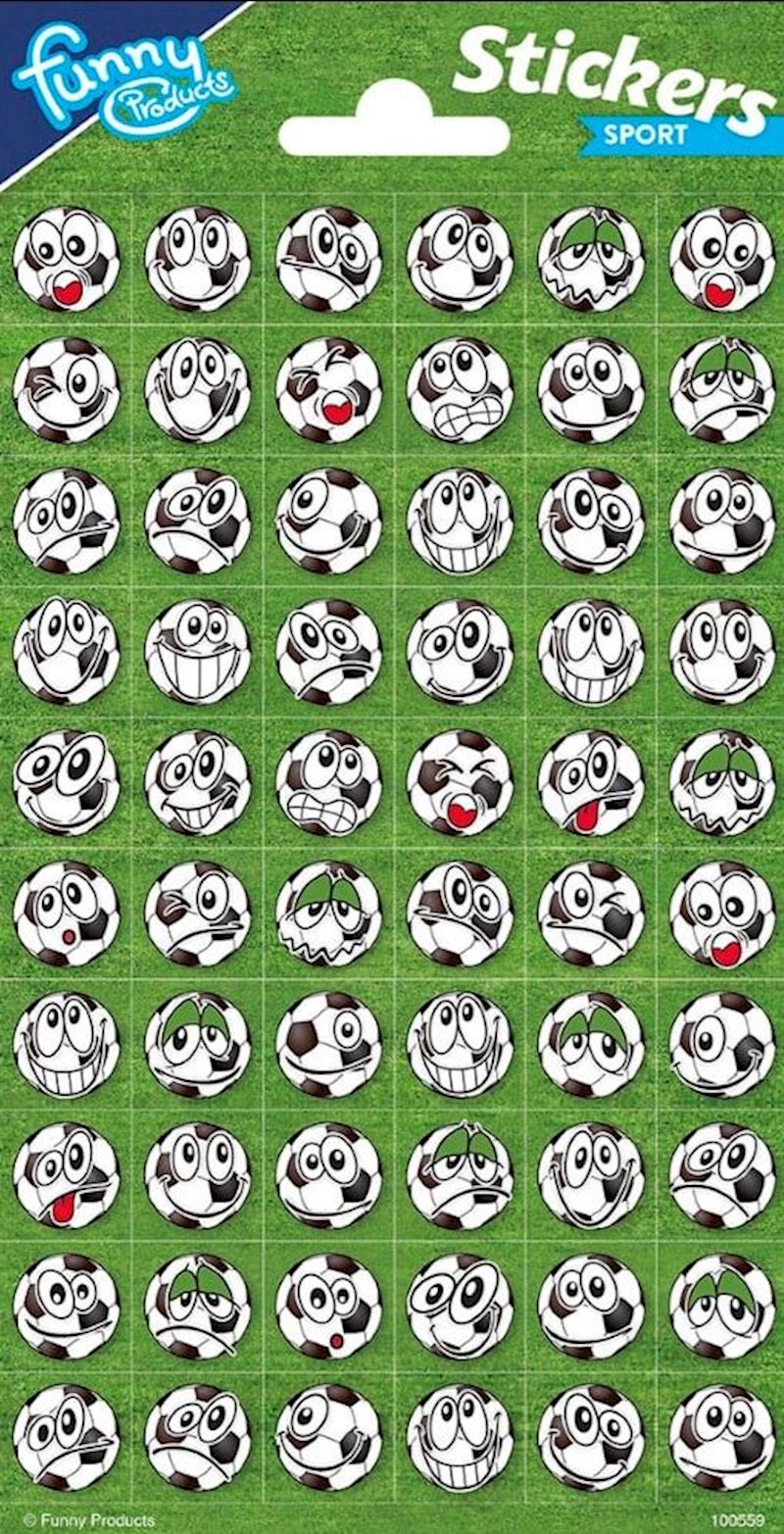 Stickerbogen Emojis Fussball glitzernd