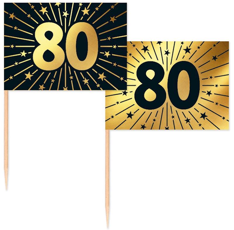 Party Picker drapeau 80 50 pcs, Golden Celebration