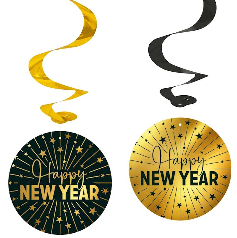 Décoration à suspendre Happy New Year 4 pcs