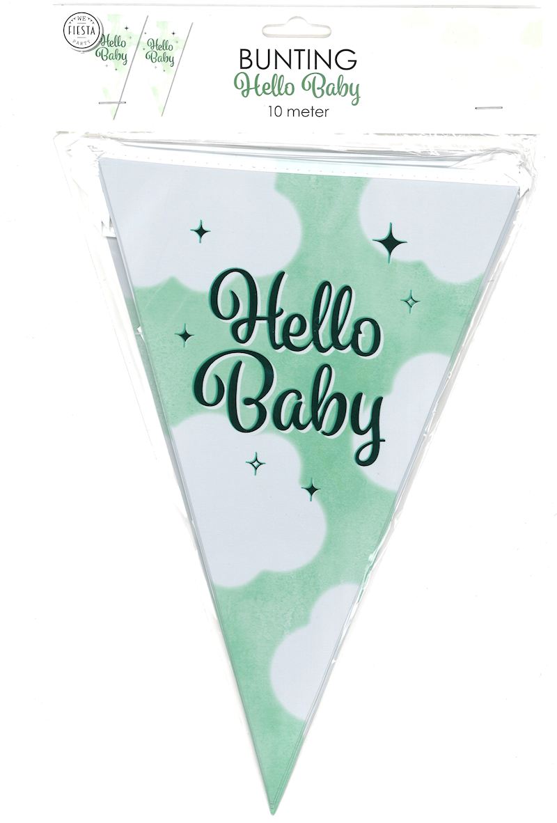 Wimpelkette Hello Baby 20x30 cm, 10 m