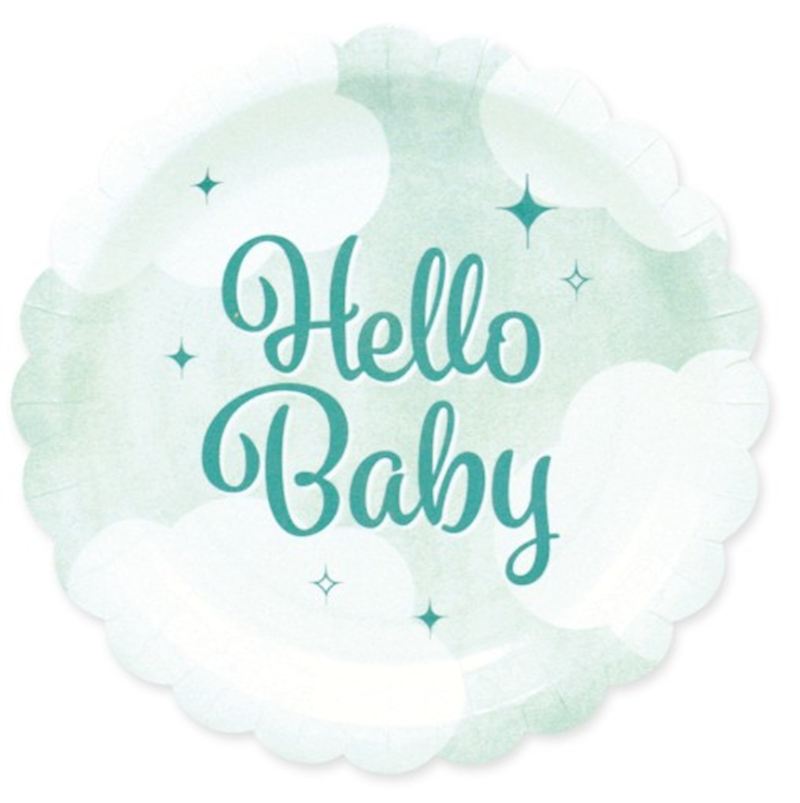 Partyteller Hello Baby 8 Stk. 23 cm