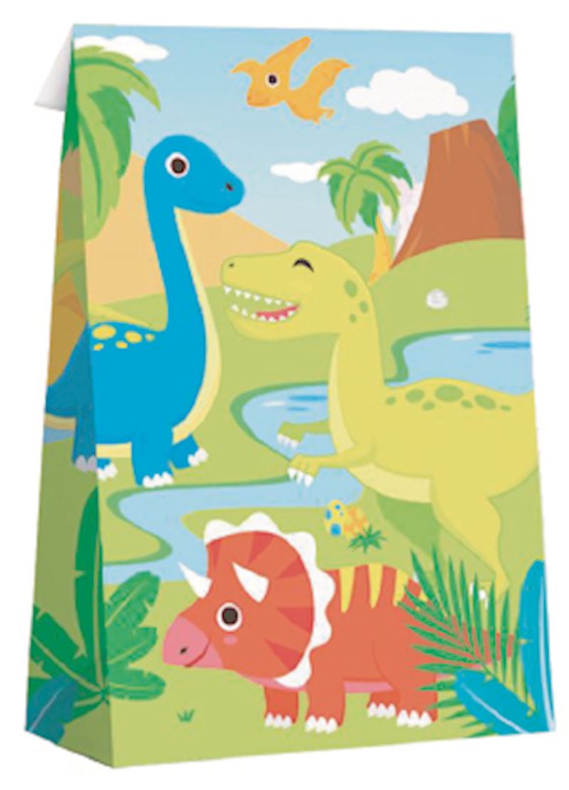 Sacs de fête dinosaures 8 pcs 13x25 cm
