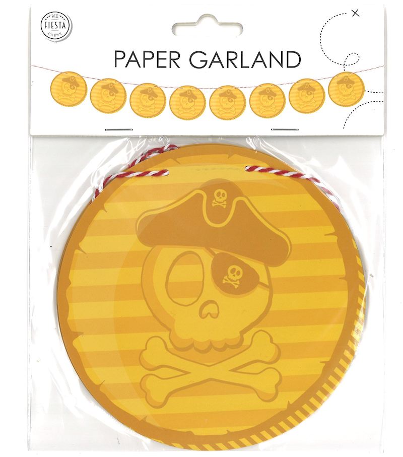 Guirlande pièces de monnaie 2 m, Pirate Hip Hip Ahoy