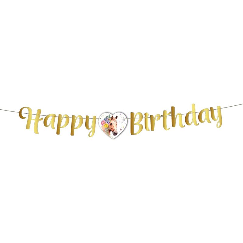 Guirlande Happy Birthday chevaux 2 m