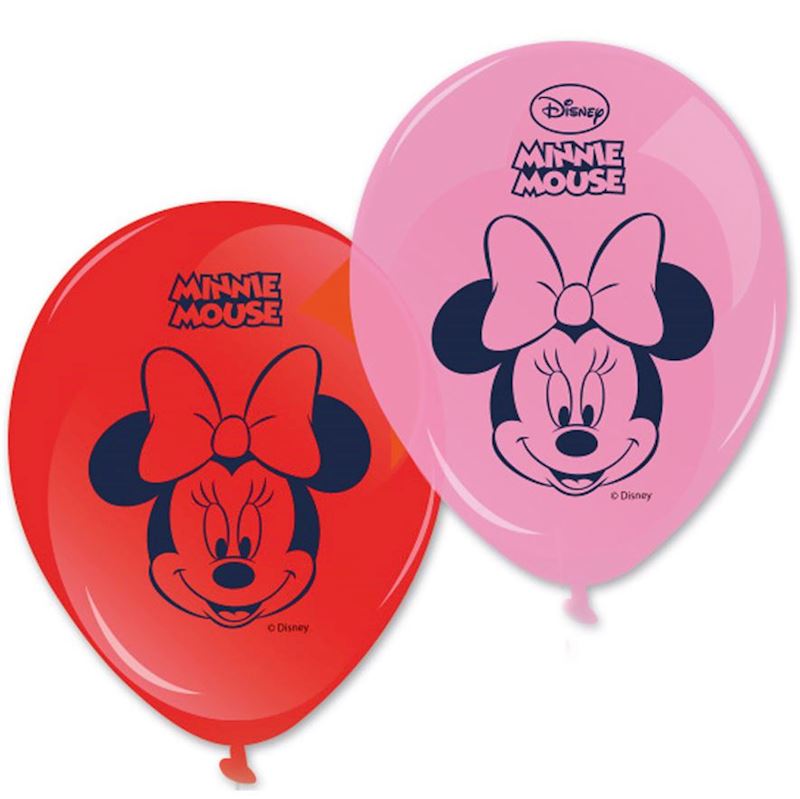 Ballons en caoutchouc Minnie Junior 30 cm, 8 pcs