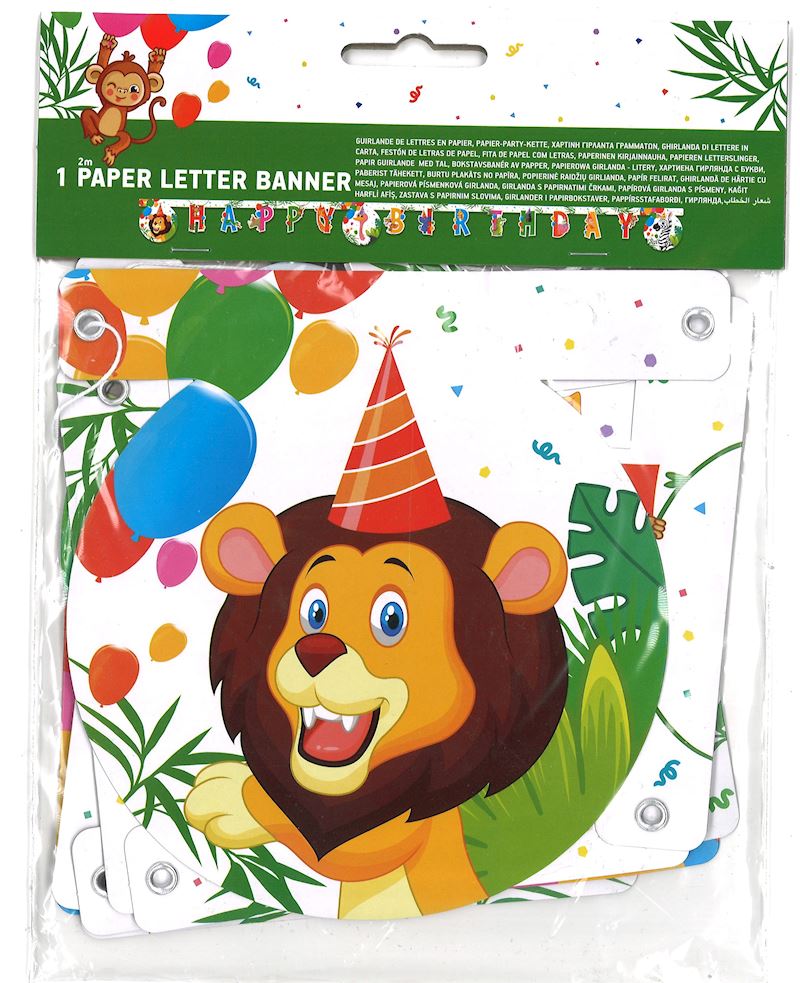 Guirlande Jungle Balloons 2 m Happy Birthday