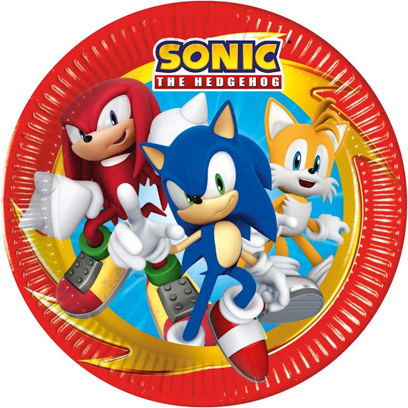Assiettes en papier Sonic 8 pcs. 23 cm