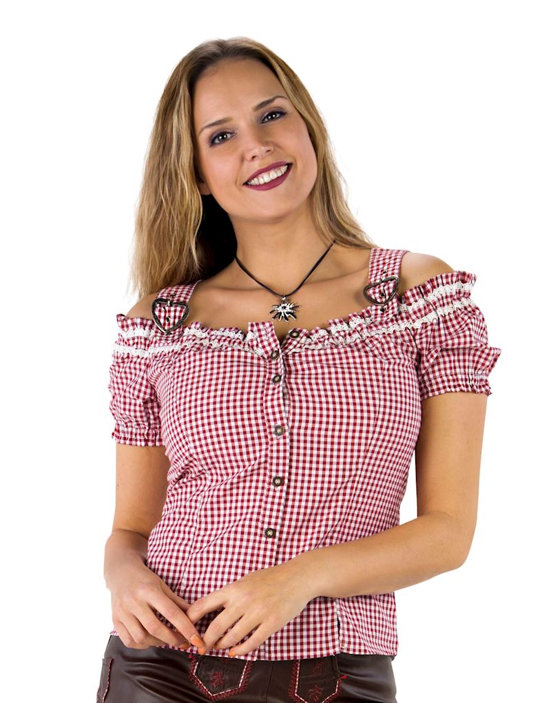 Blouse Tyrolien rouge/blanc taille 38