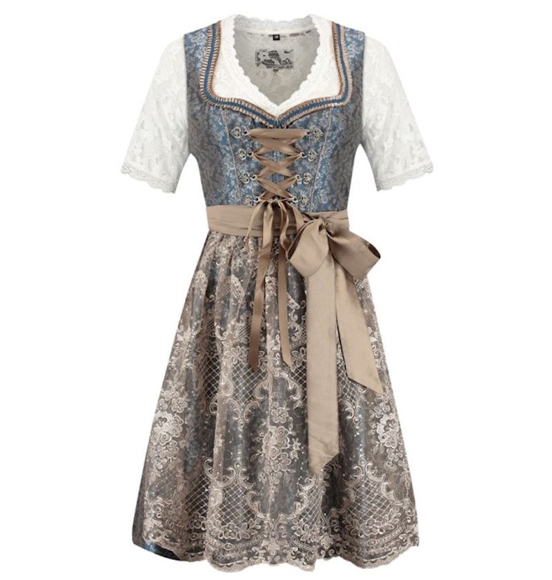 Costume tyrolien 2 pièces bleu/café, taille 44