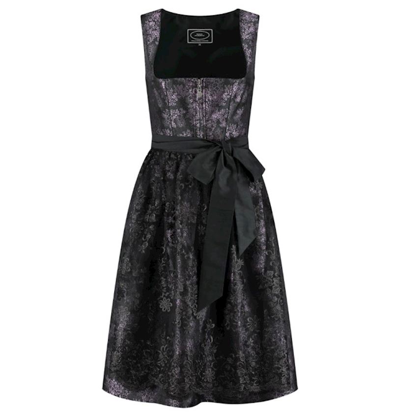 Dirndl Jaquard lilas/noir 2 pièces, taille 38