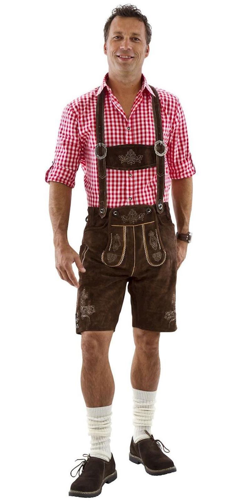 Pantalon en cuir tyrolien brun taille 46