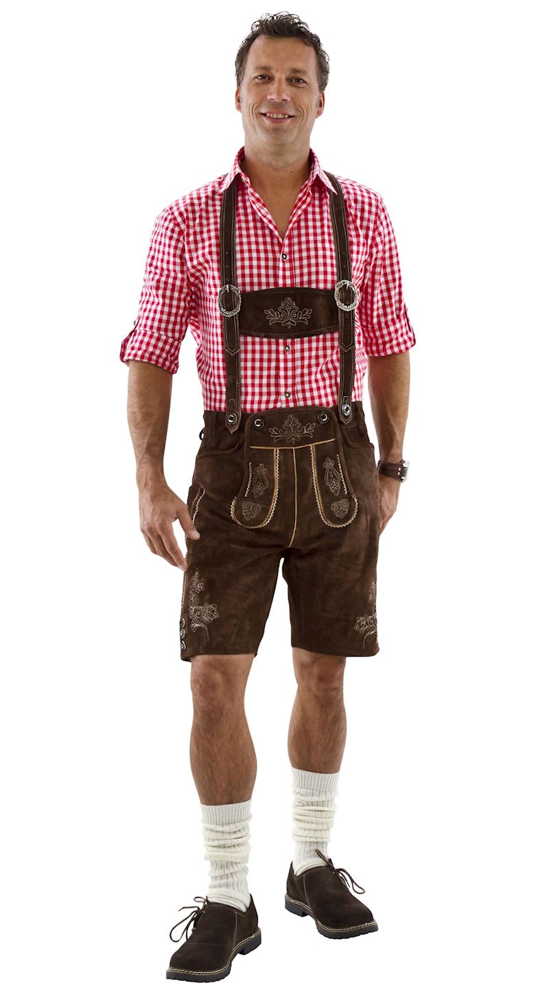 Pantalon en cuir tyrolien brun taille 52