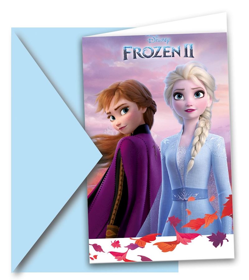 Einladungskarten Frozen 2 6 Stk. mit Couvert
