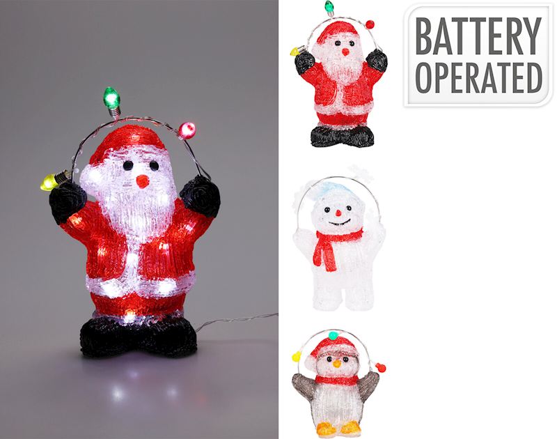 Figurine de Noël en acrylique avec éclairage