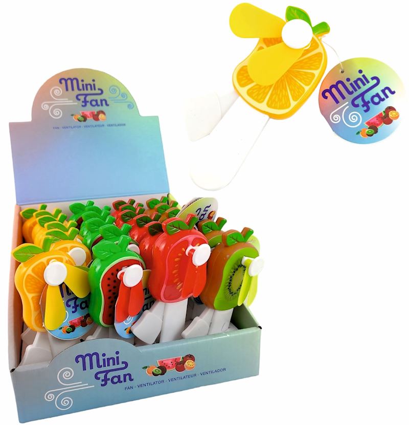 Handventilator Obst 4xsort. Mini Fan Früchte - Fortura 
