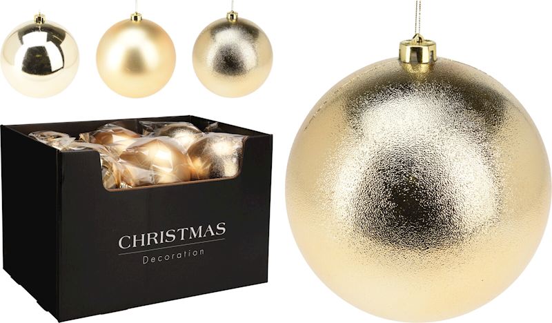 Weihnachtskugel 14 cm, gold 3 sort.