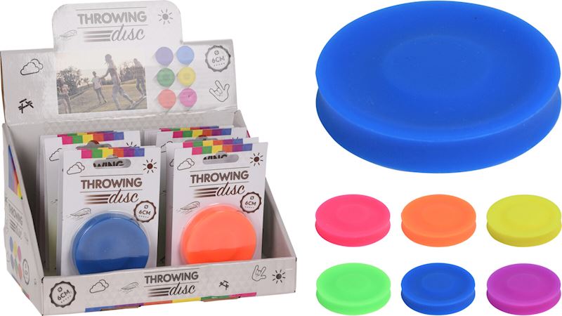 Mini disque à lancer 6 cm 6 couleurs ass.