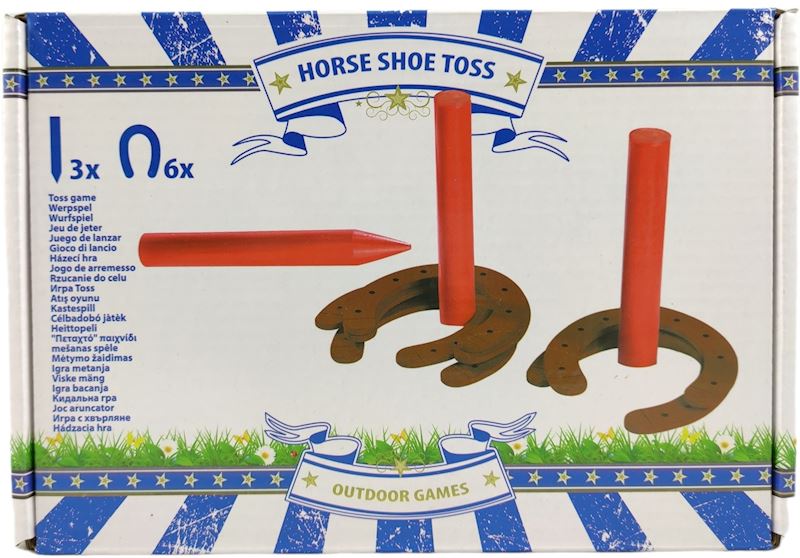 Wurfspiel Hufeisen aus Holz 9 Teile