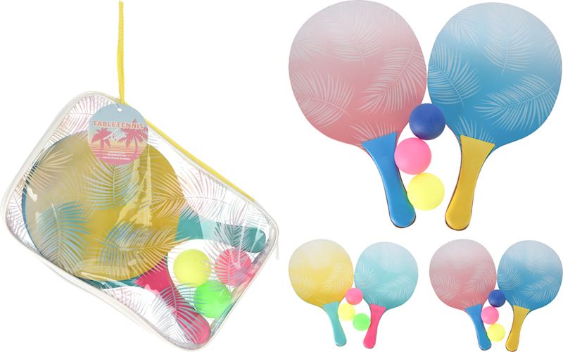 Tischtennis Set mit 3 Bällen bunt sortiert