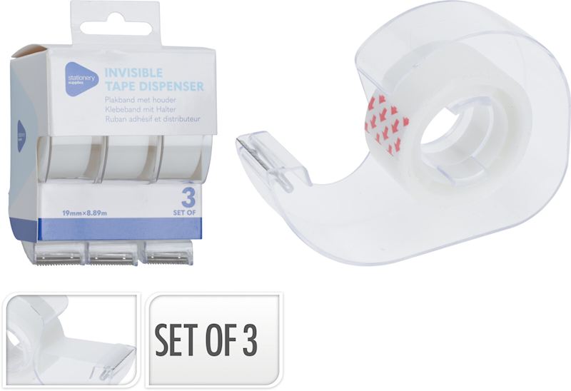 Bande adhésif avec rouleau set 3 pcs