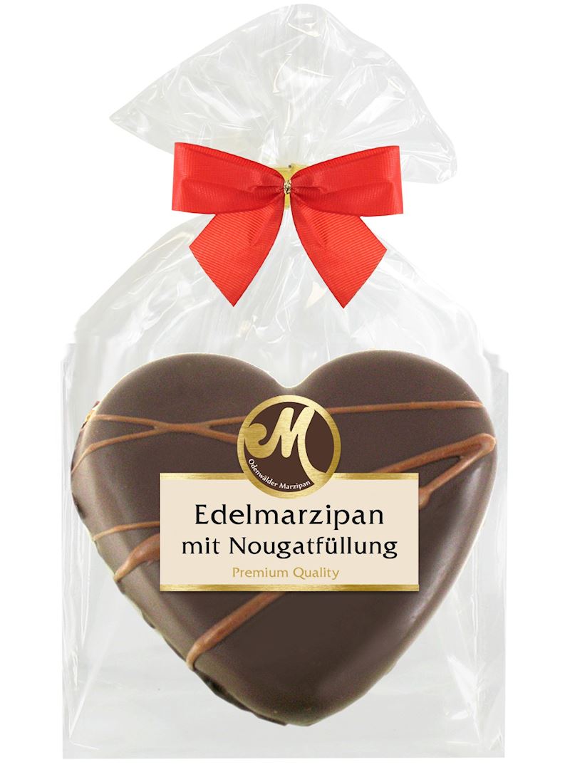 Marzipan Nougat Herz 60 g im Beutel