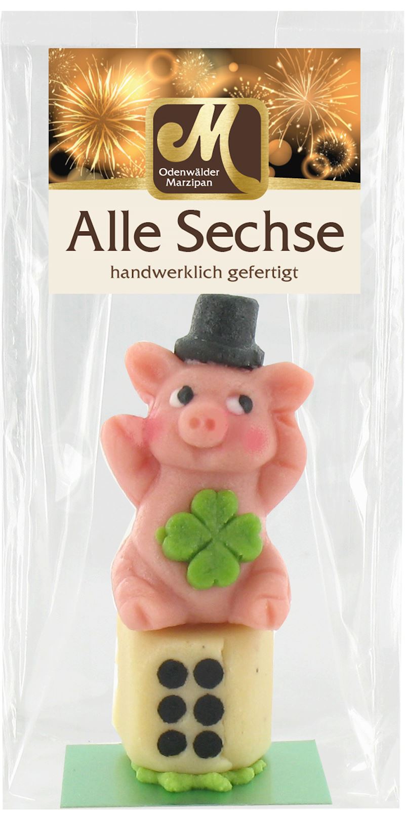 Massepain cochon cubes de bonheur dans le sac 50 g